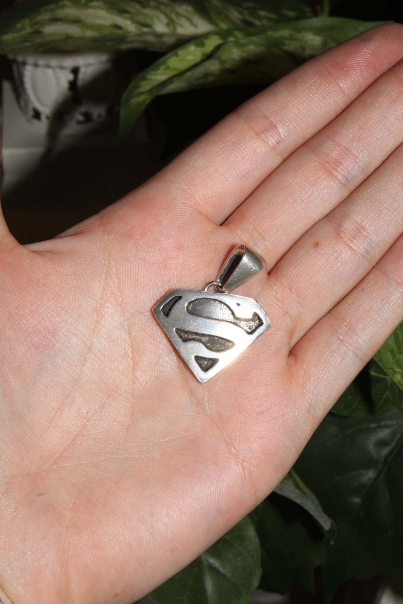 Sterling Silver Superman Pendant