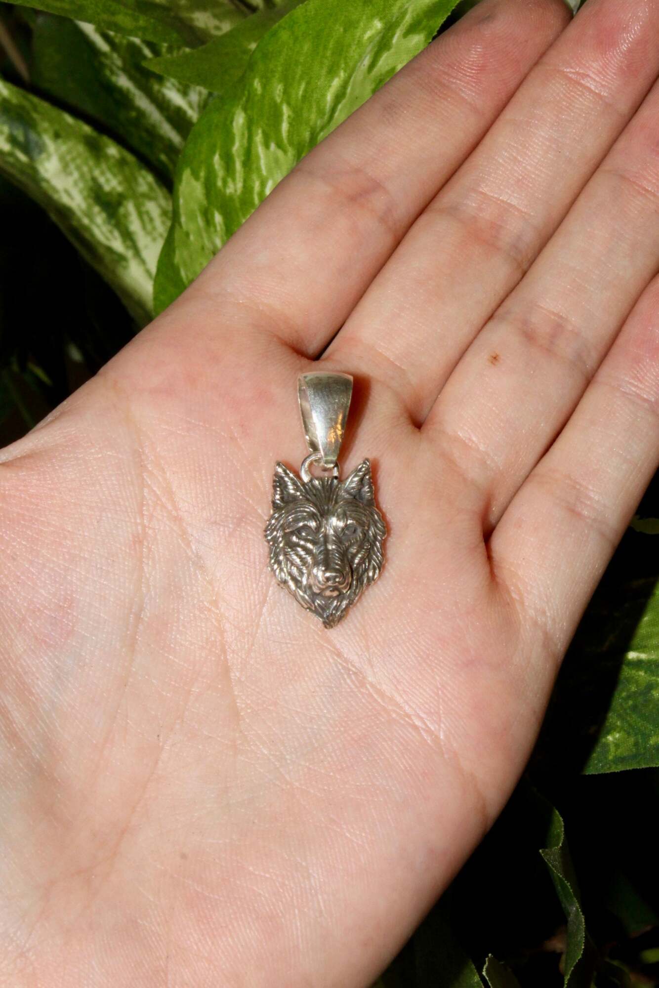 Sterling Silver Wolf Pendant