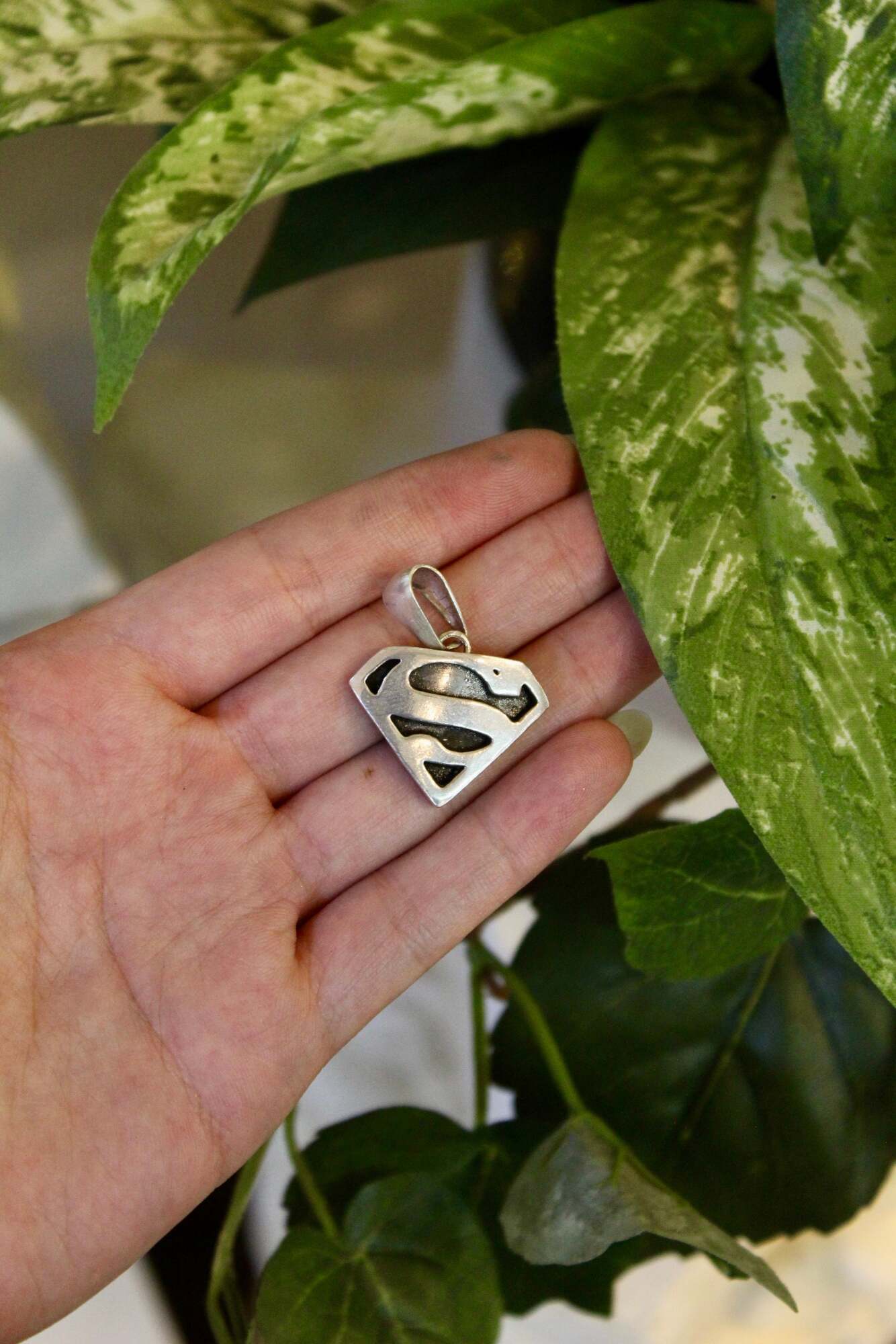 Sterling Silver Superman Pendant