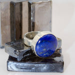 Lapis Heavy Flat Band Ring