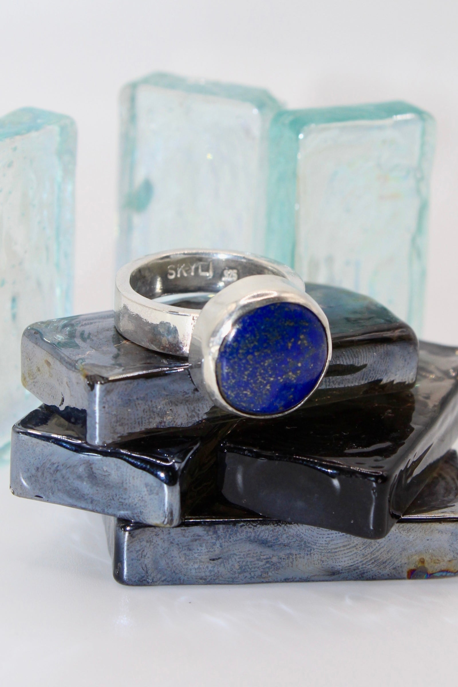 Lapis Heavy Flat Band Ring