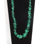 Malachite Nugget Bead Necklace Sterling Silver 15.5"