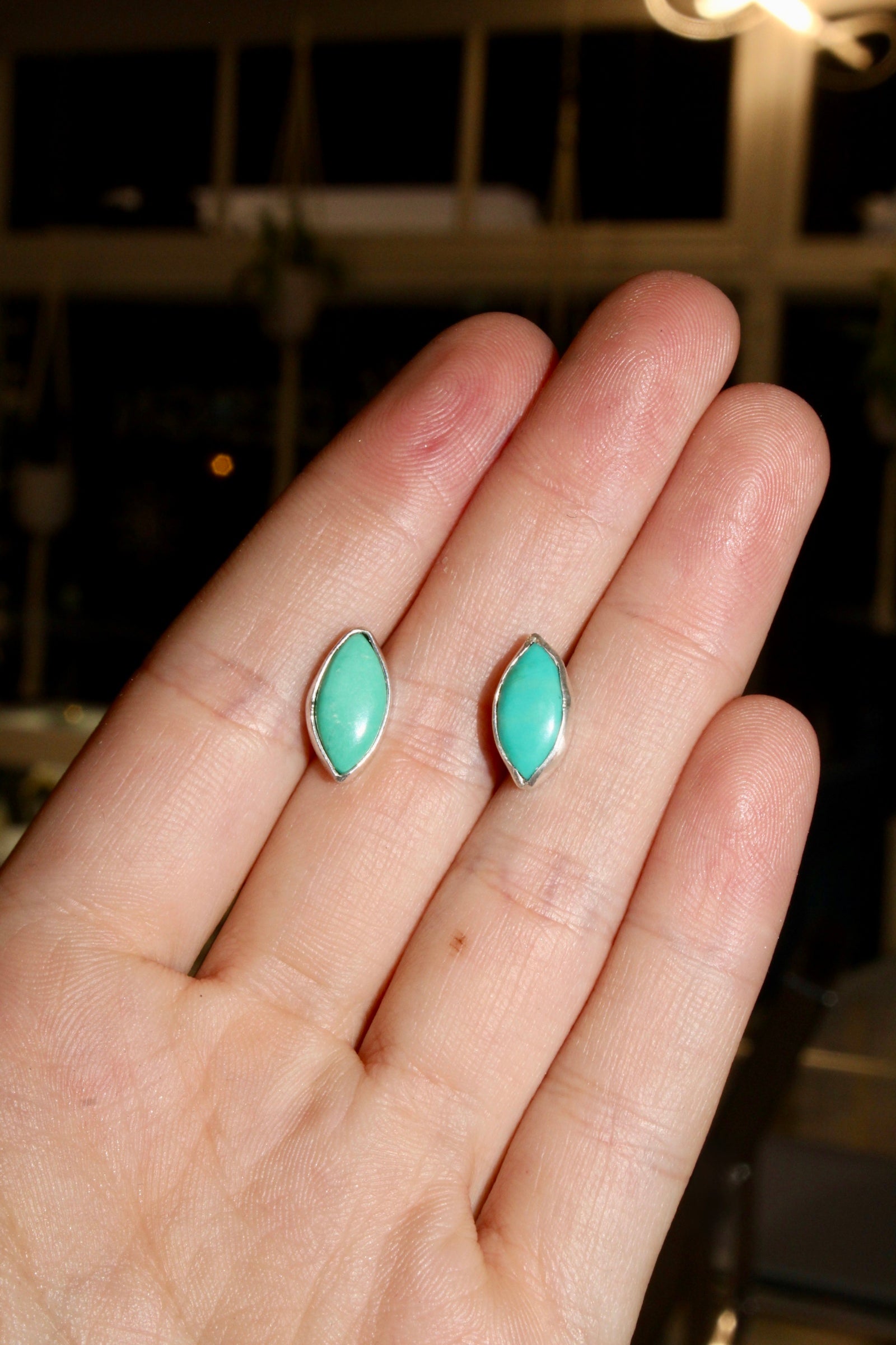 Marquise Turquoise Studs