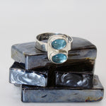 Modern Plaza Aquamarine Silver Ring