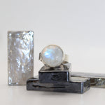 Moonstone Heavy Flat Band Ring