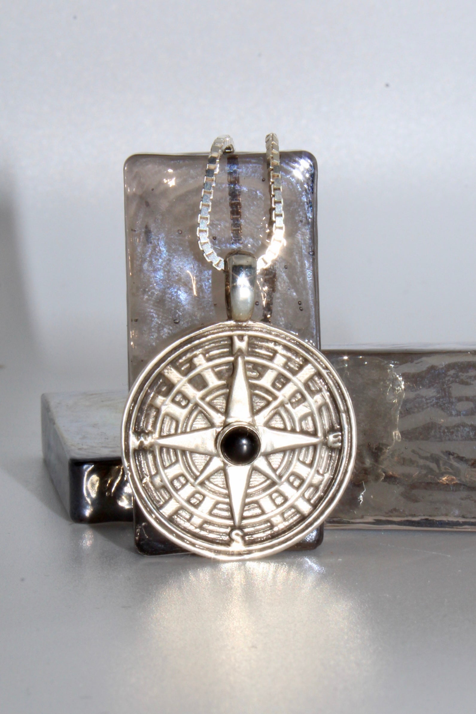 Onyx Storm Compass Pendant