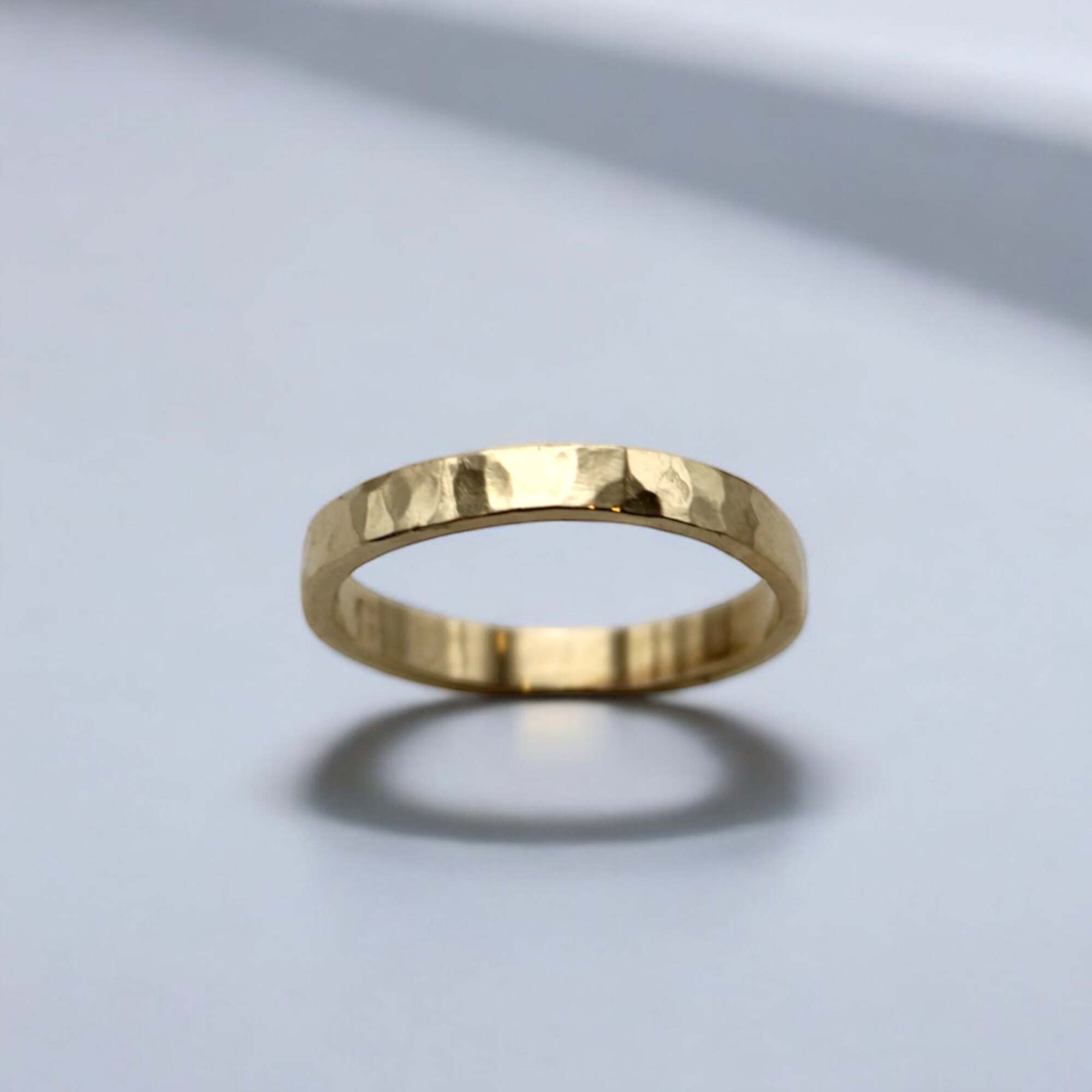 Hammered Gold Flat Band