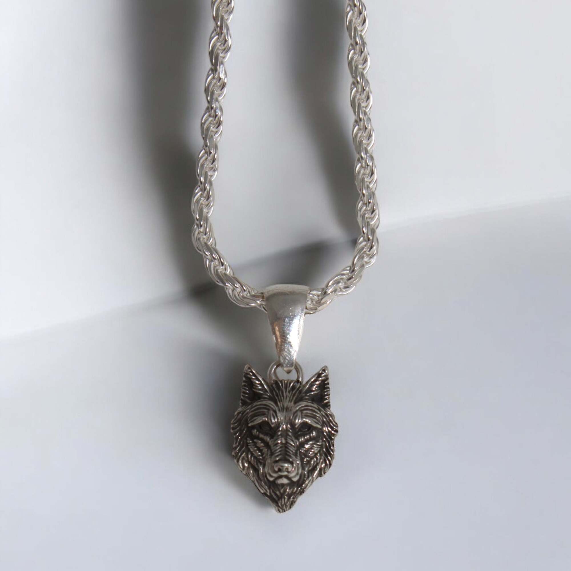 Sterling Silver Wolf Pendant