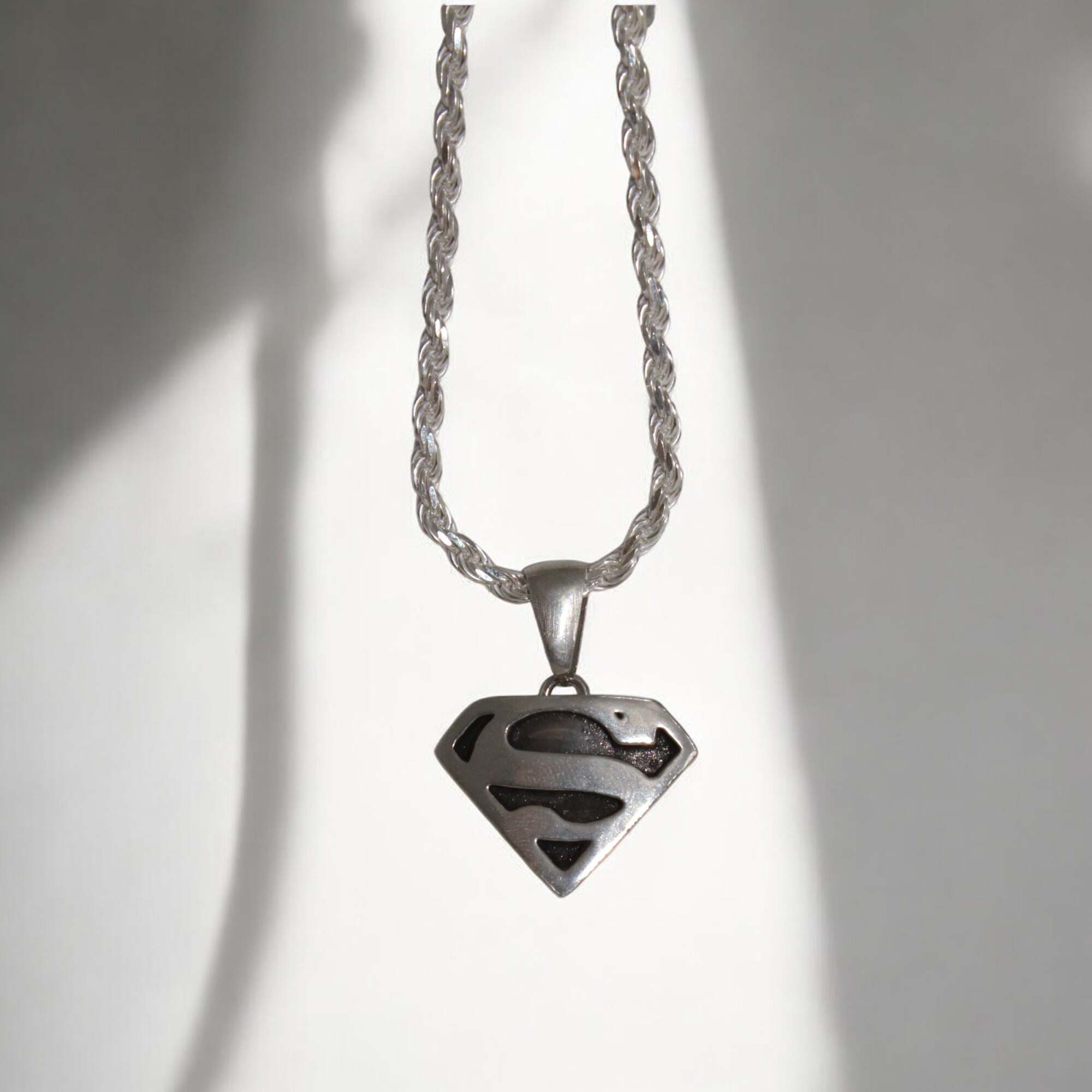 Sterling Silver Superman Pendant