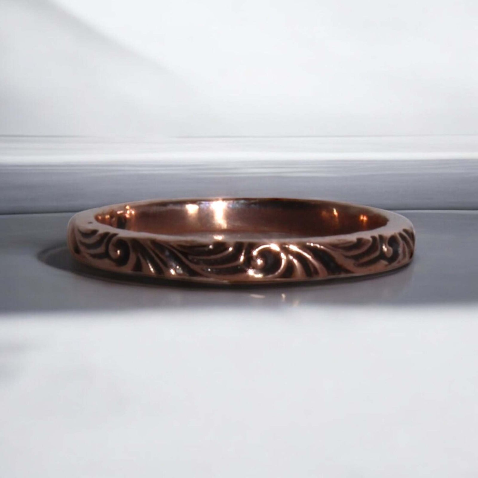 Gold Floral Stacker Band