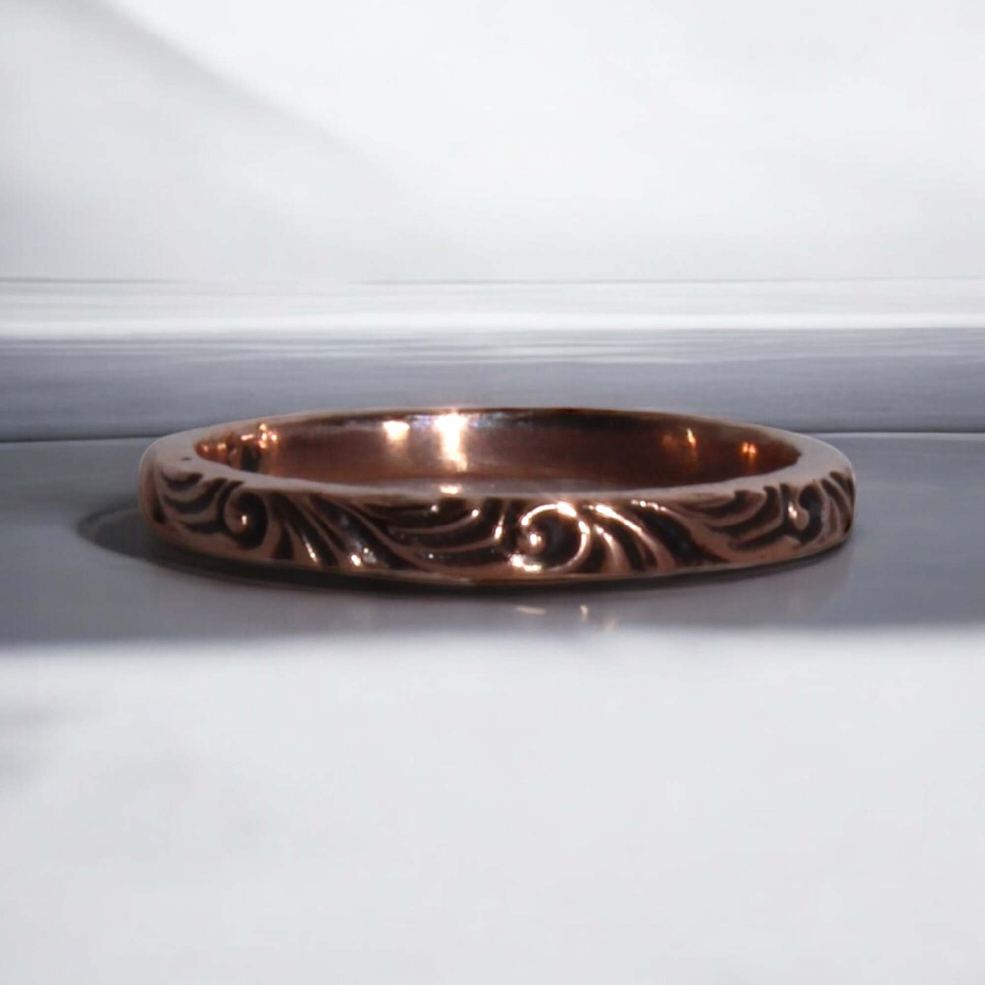 Gold Floral Stacker Band