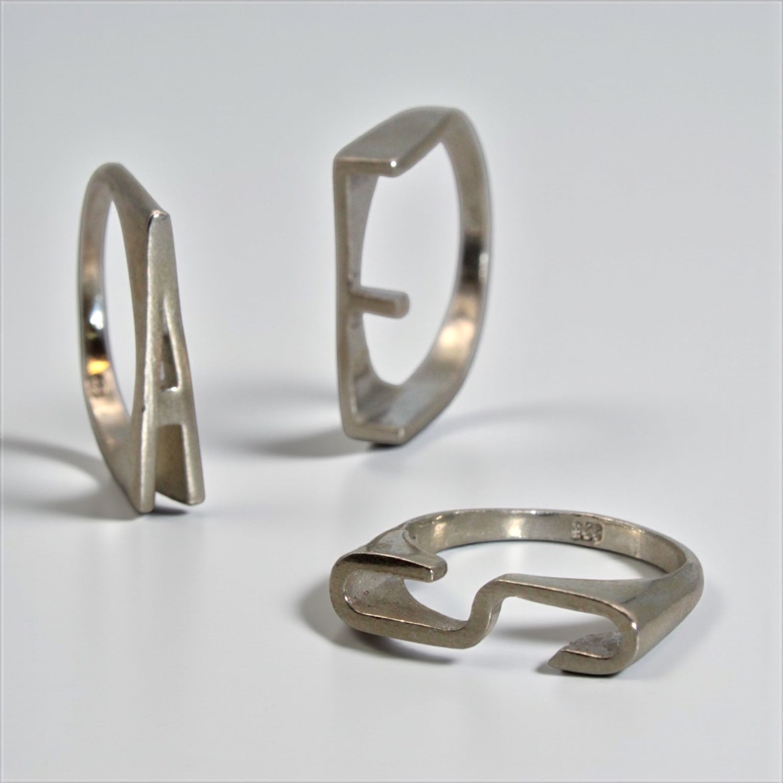 Sterling Silver Letter Ring