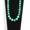 Round Malachite Bead Necklace Sterling Silver 20"