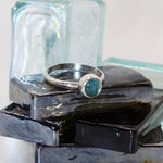 Santa Fe Simple Silver Aquamarine Ring