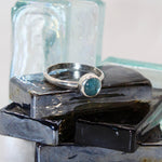Santa Fe Simple Silver Aquamarine Ring