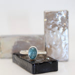 Santa Fe Simple Silver Aquamarine Ring
