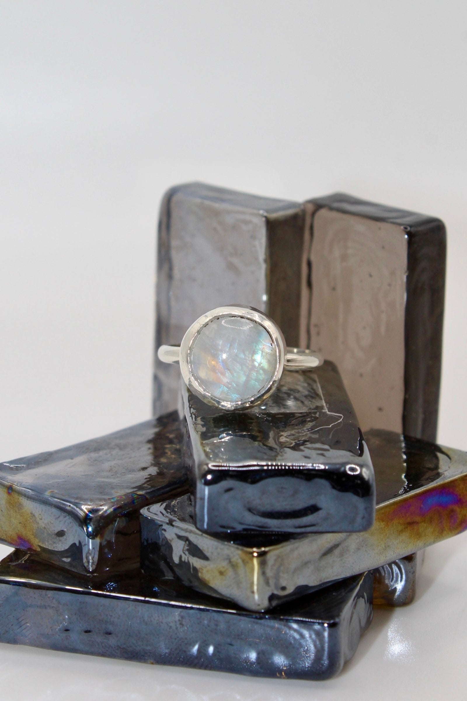 Santa Fe Simple Silver Moonstone Ring