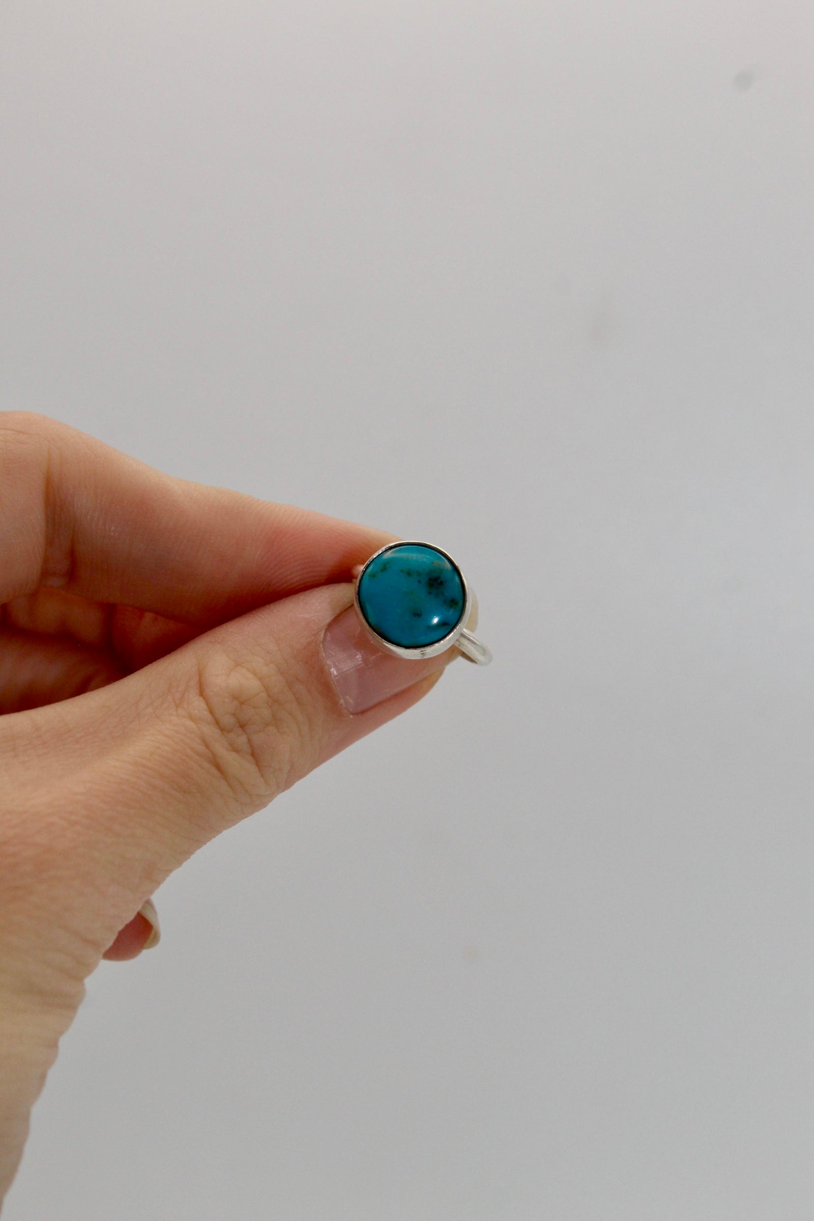 Santa Fe Simple Silver Turquoise Ring