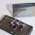 Silver Amethyst 3mm Ball Stud Drop
