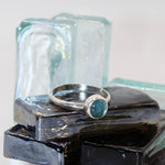 Silver Aquamarine Dainty Ring