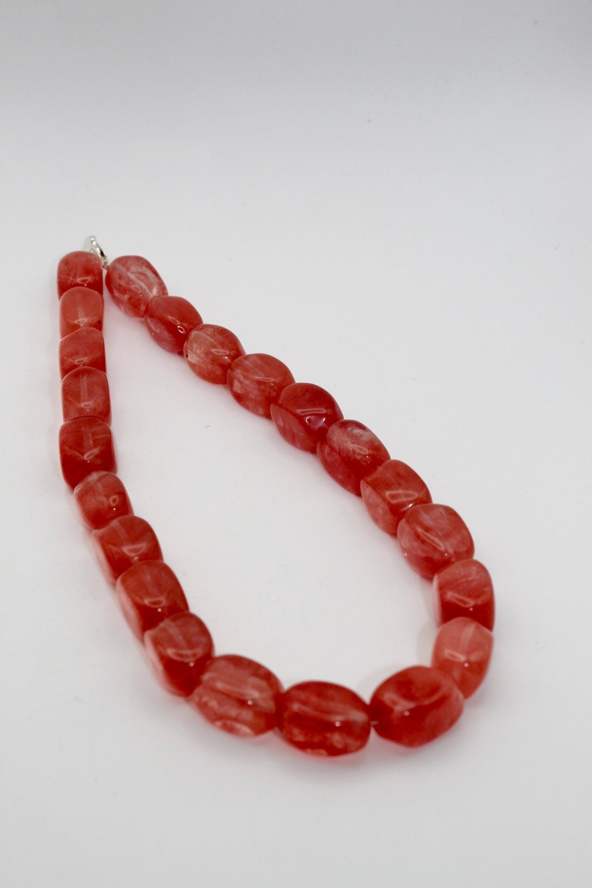 Silver Beaded Glass Necklace