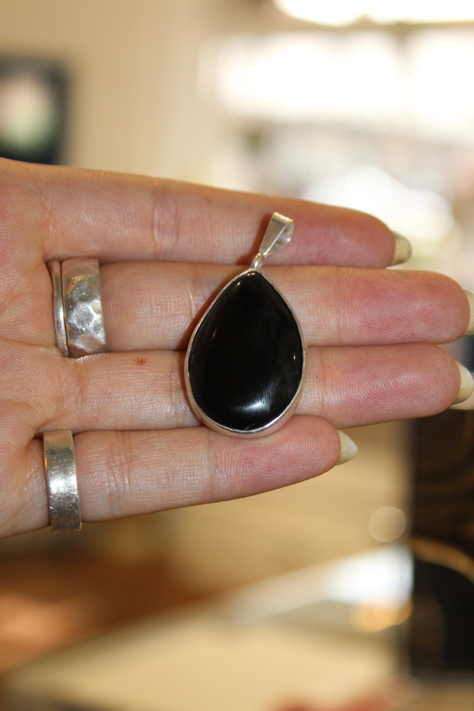 Silver Classic Onyx Pendant