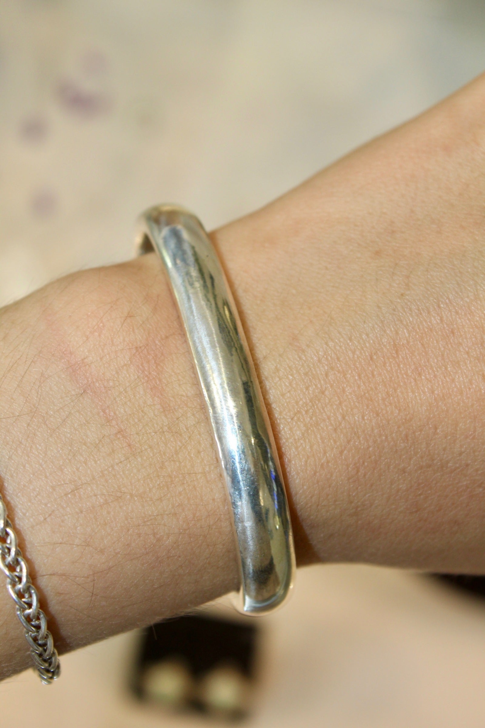 Silver Half-Round Heavy Cuff