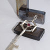 Silver Key Ruby Pendant