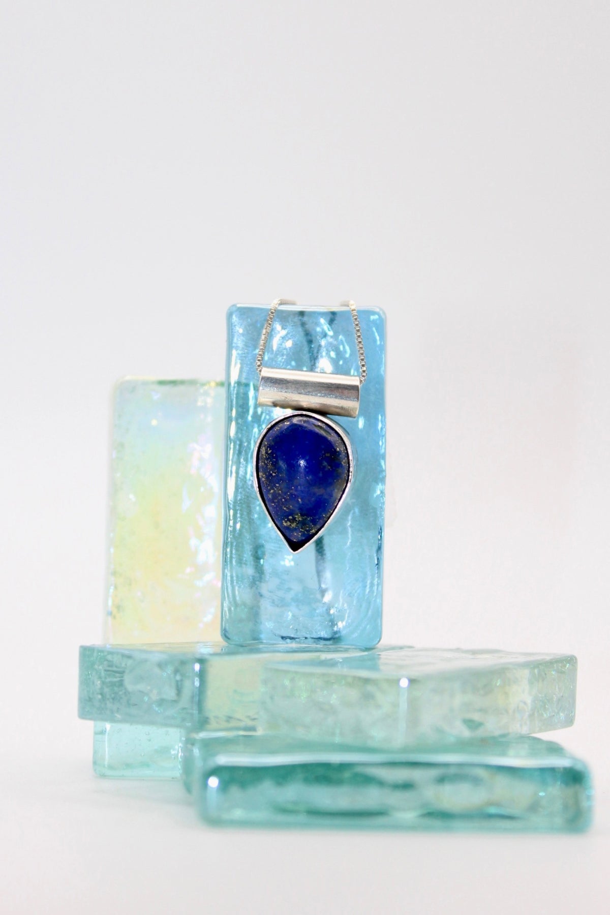 Silver Lapis Sunset Pendant