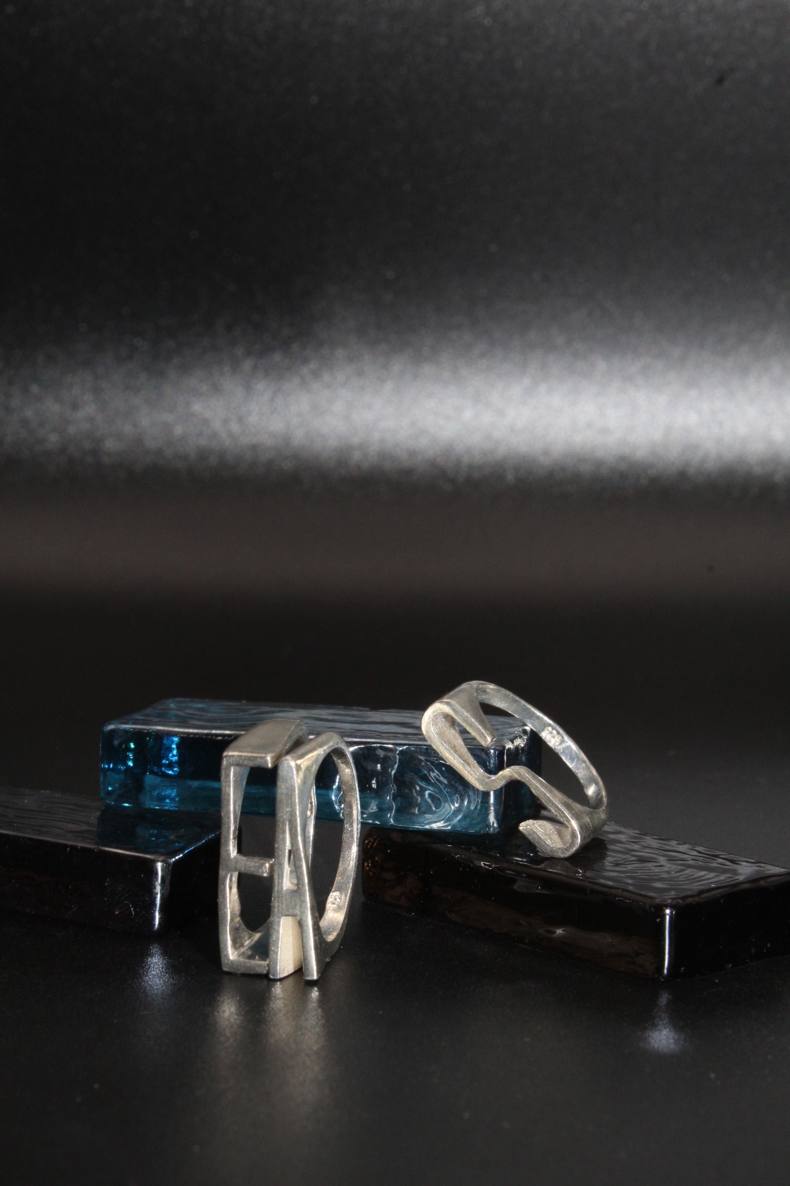 Silver Letter Ring