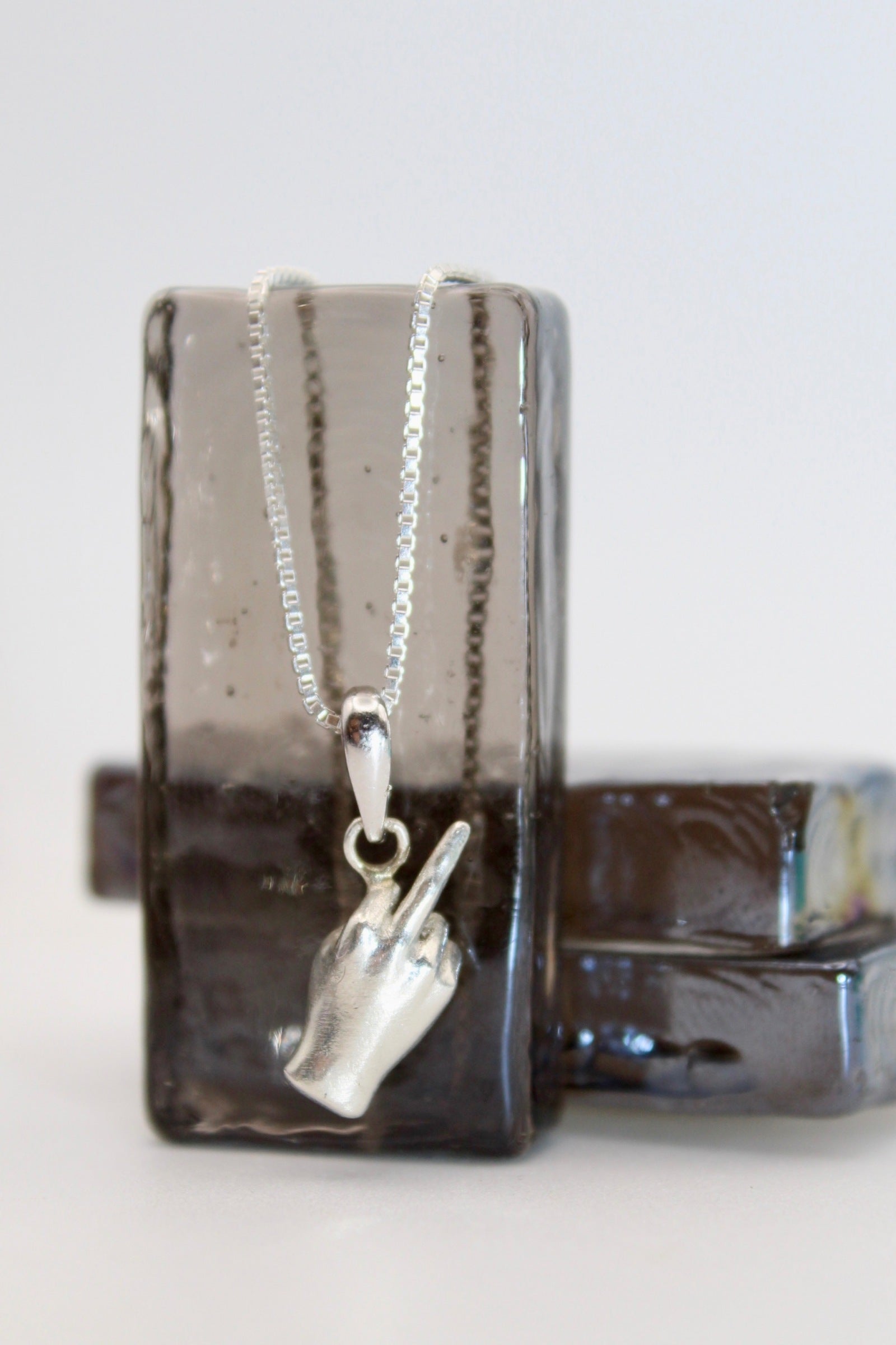Silver Middle Finger Pendant