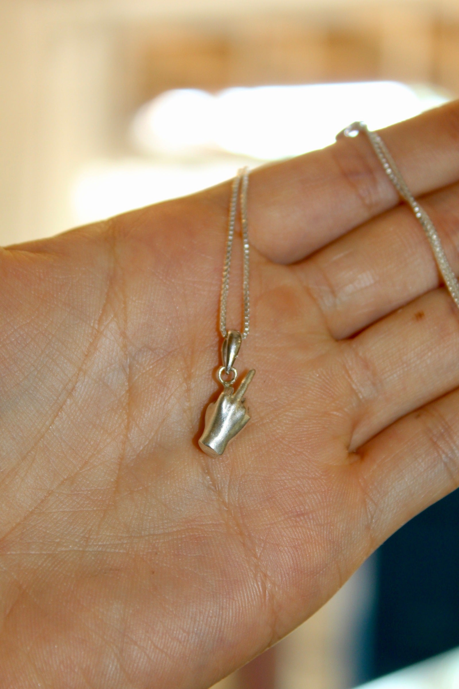 Silver Middle Finger Pendant