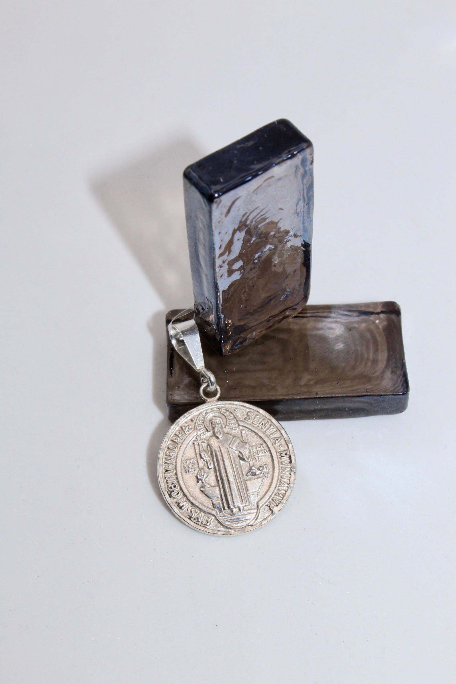 Silver Religious Coin Pendant