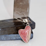 Silver Rhodochrosite Heart Pendant