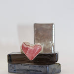 Silver Rhodochrosite Heart Ring