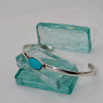Silver Thin Turquoise Cuff