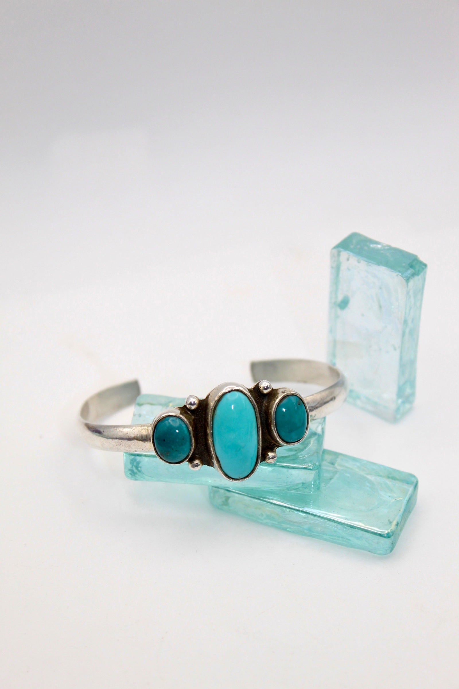 Silver Three-Turquoise Cuff