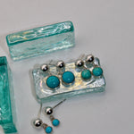 Silver Turquoise 6mm Ball Stud Drop