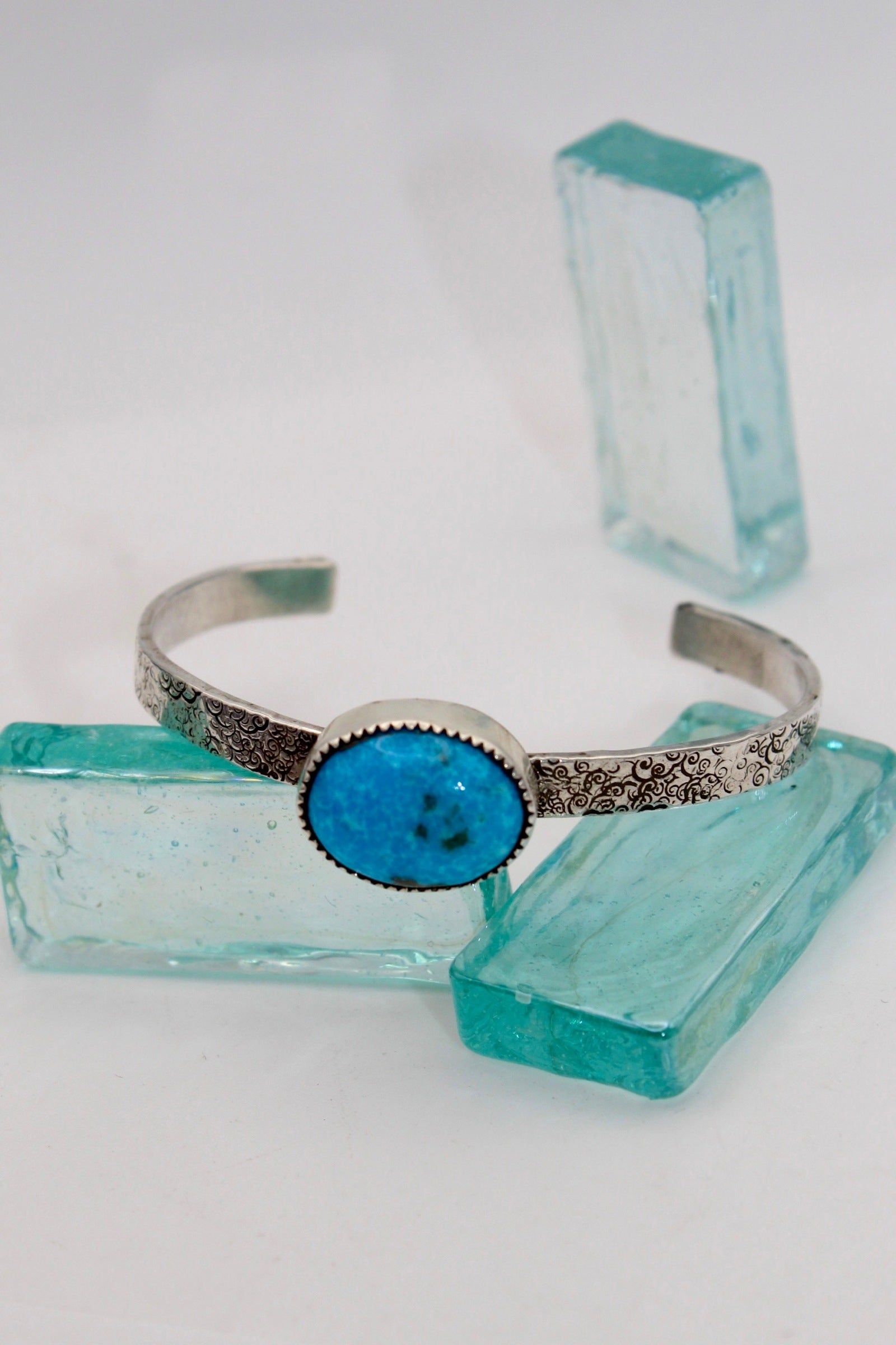 Silver Turquoise Cloud Cuff