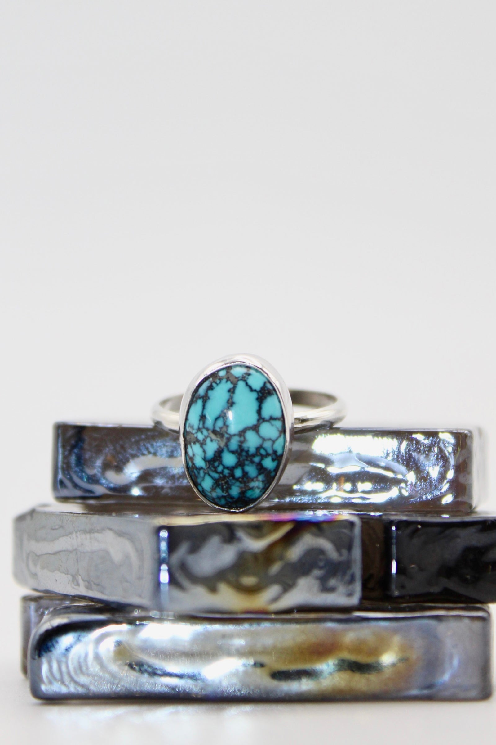 Silver Turquoise Dainty Ring