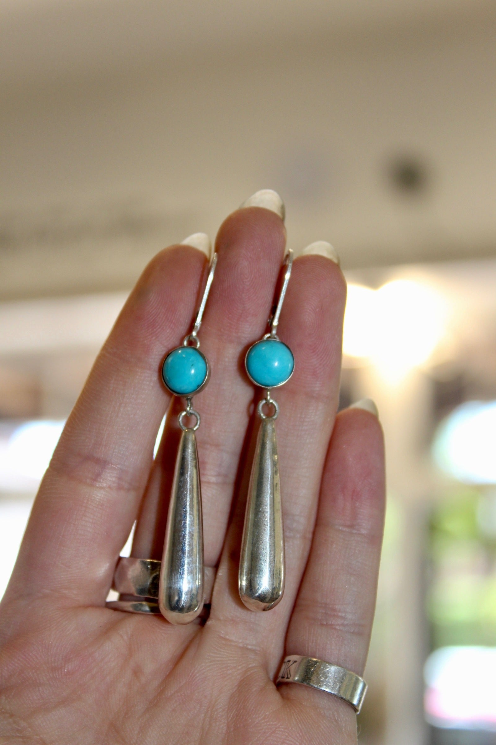 Silver Turquoise Goddess Earrings