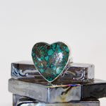 Silver Turquoise Heart Ring