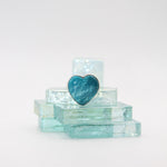 Silver Turquoise Heart Split-Shank Ring
