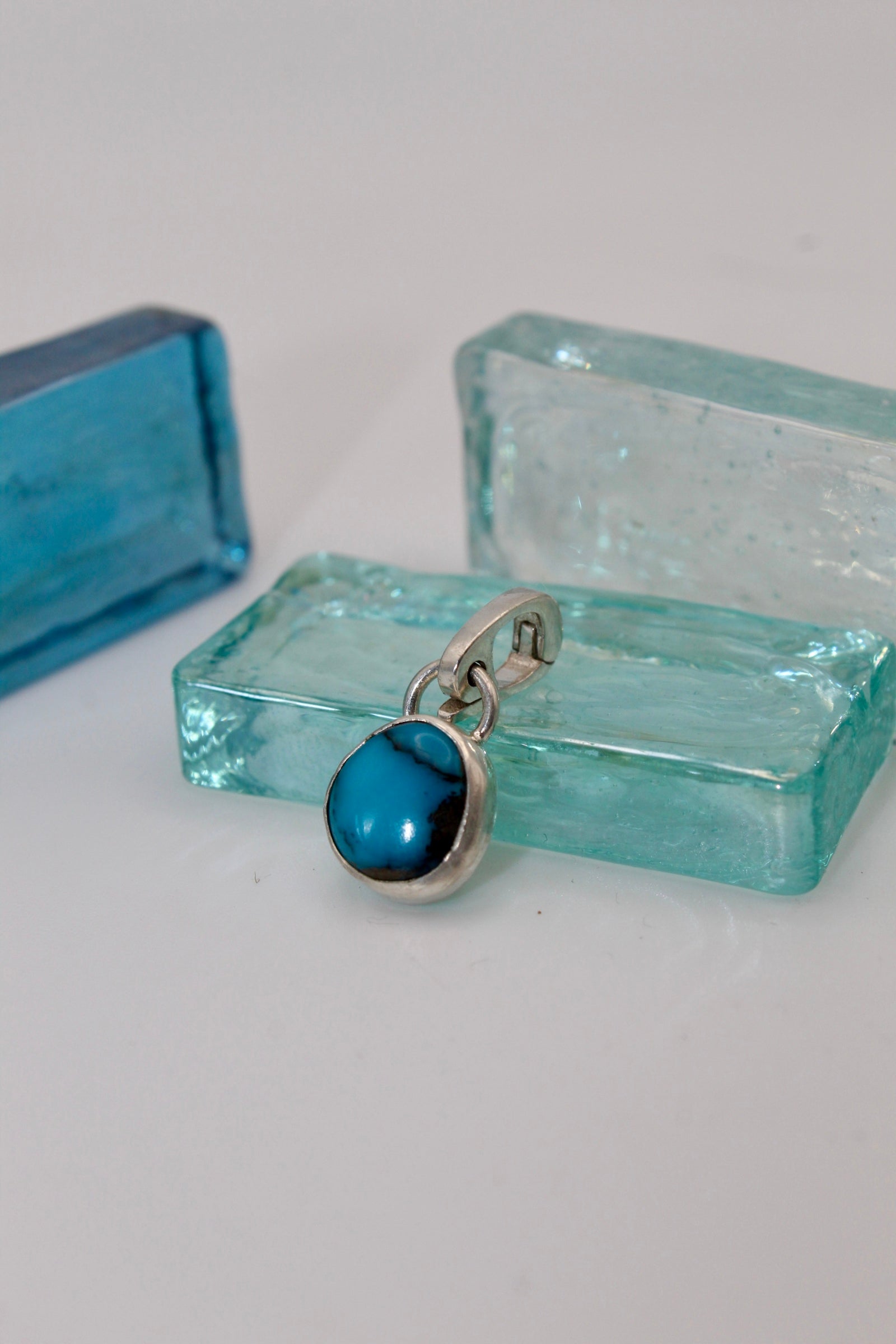 Silver Turquoise Pendant with Enhancer