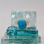 Silver Oval Turquoise Signet Ring