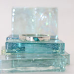 Silver Turquoise Slant Flat Band