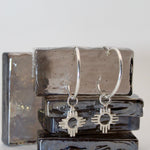Silver Zia Endless Hoops