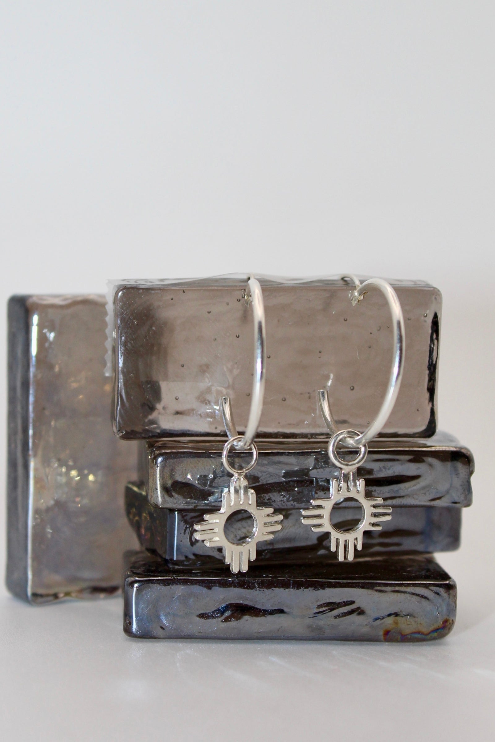 Silver Zia Endless Hoops