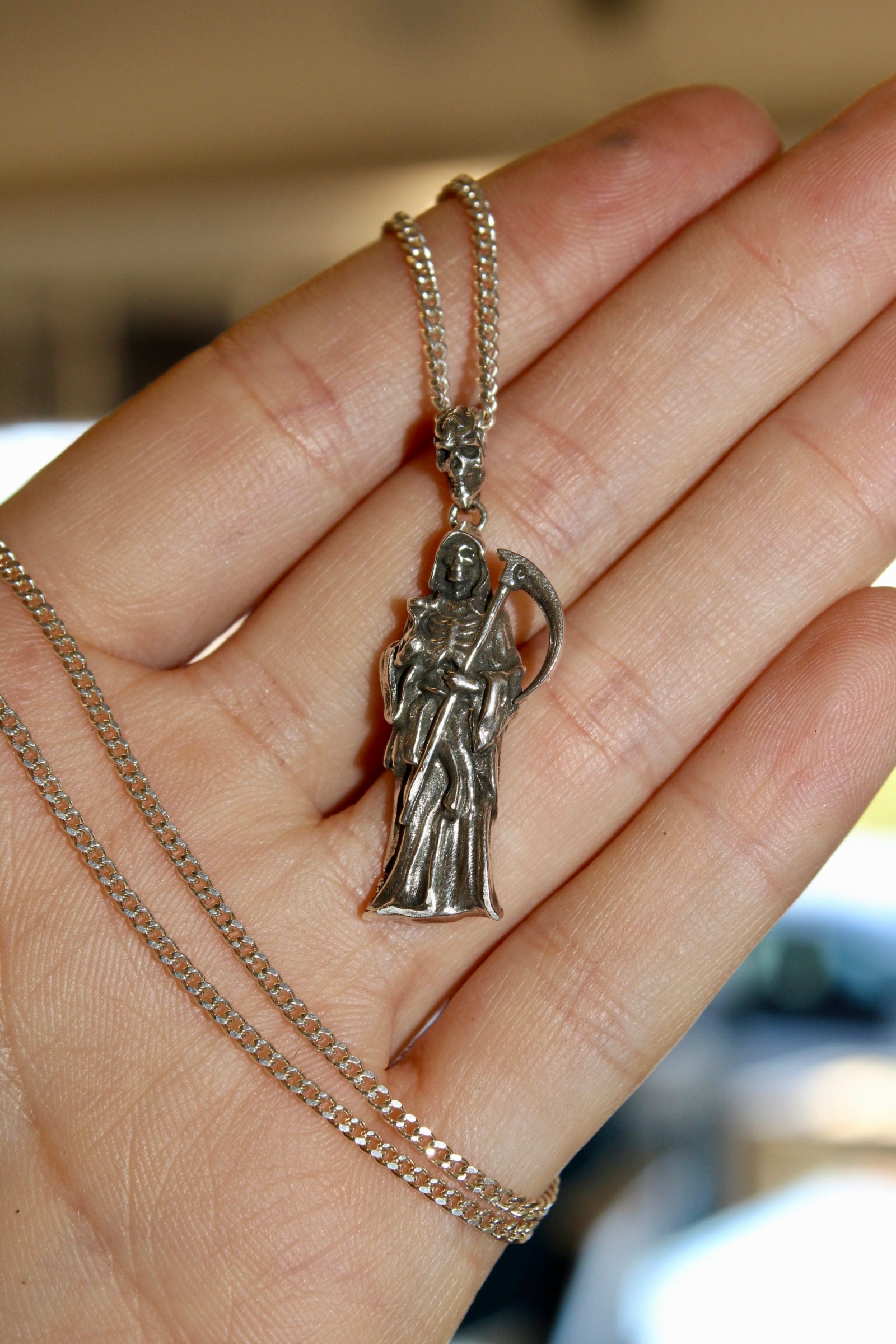 Sterling Silver Grim Reaper Pendant