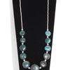 Sterling & Spider Web Turquoise 18" Beaded Necklace